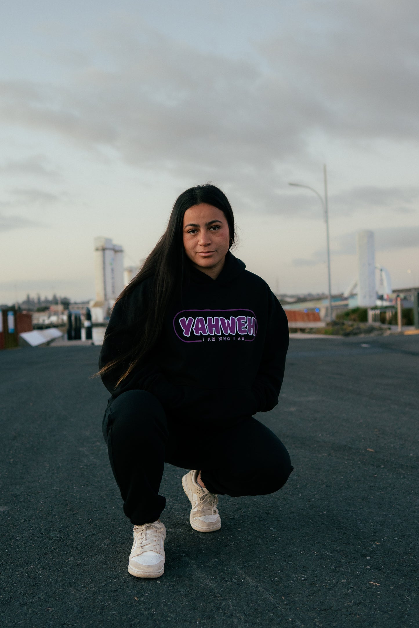 Purpose purple track suits