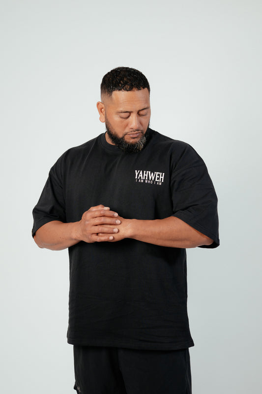 BLACK OVERSIZED YAHWEH T,SHIRT