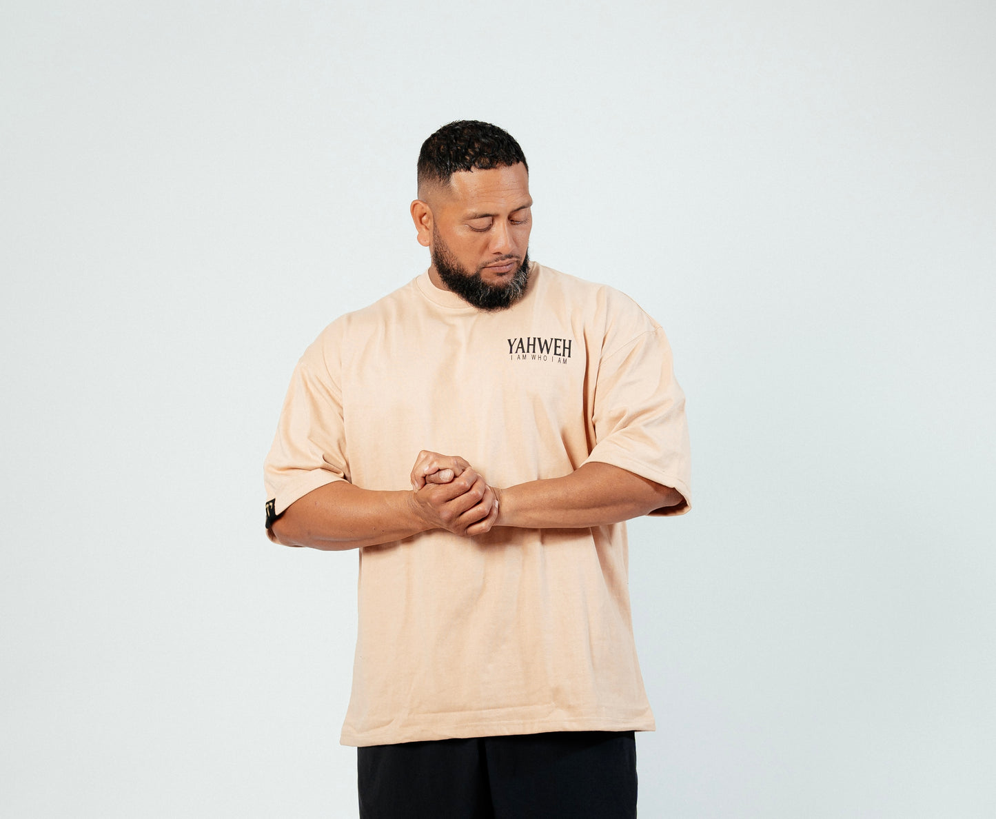 BEIGE OVERSIZED YAHWEH T,SHIRT